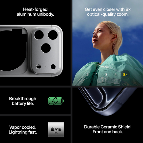 Apple iPhone 17 Pro 256GB Blu Profondo. Dimensioni diagonale schermo: 16 cm (6.3""), Risoluzione del display: 2622 x 1206 