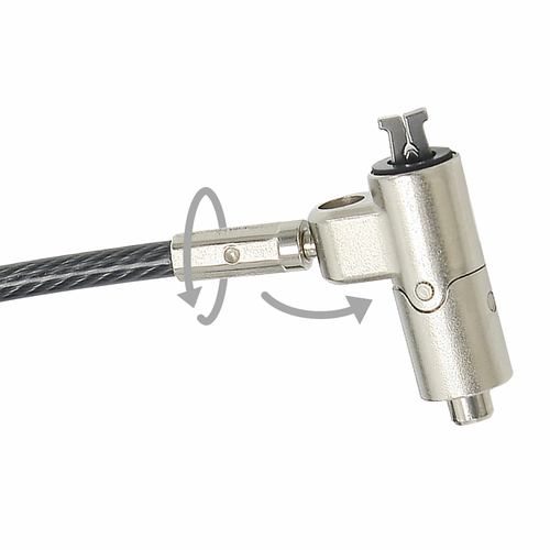 Dicota Nano Cable Lock For Notebook, Projector, Printer - 2 m Cable - Keyed Lock - Silver - Zinc Alloy - For Notebook, Pro