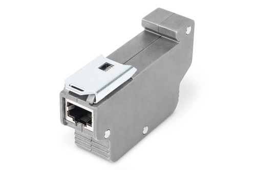 Digitus PoE surge protector (RJ45), DIN rail installation, indoor. Product colour: Grey, Material: Zinc, International Pro