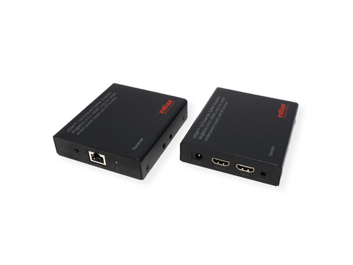 Roline Video-Extender-Transmitter/Receiver - Verkabelt - 70 m Reichweite - 2 x Netzwerk (RJ-45) - 1 x HDMI Ein - 2 x HDMI 