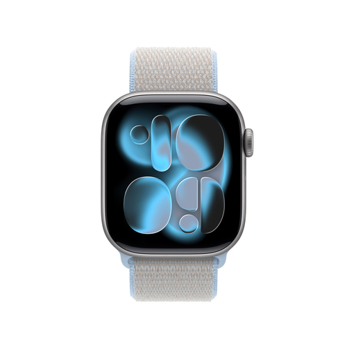 Apple Adjustable Smartwatch Band - One Size - Hook & Loop Attachment - Mist Blue - Nylon, Nylon Weave, Polyester