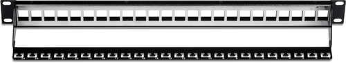 24-Port Blank Keystone 1U Shielded Patch Panel