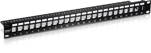 24-Port Blank Keystone 1U Shielded Patch Panel