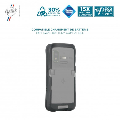 MOBILIS Protech Robust Hülle für Zebra Mobilcomputer - Schwarz - Sturzsicher, Stoßfest, Kratzfest, Staubfest, Schlagfest, 