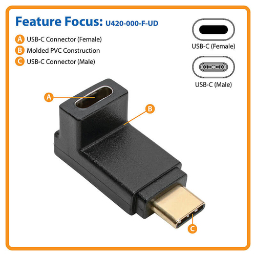 Tripp Lite series U420-000-F-UD Datentransferadapter - Golden Anschluss - Golden Kontakt - Schwarz