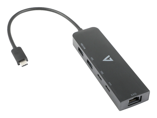 V7 V7UCRJ25GHUB-BLK. Interface do host: USB 3.2 Gen 1 (3.1 Gen 1) Type-C, Interfaces de hub: RJ-45, USB 3.2 Gen 1 (3.1 Gen