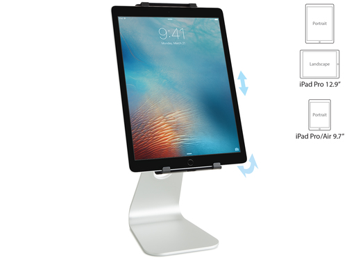 Rain Design mStand Tablet-PC-Halter - 289,6 mm x 144,8 mm x 180,3 mm x - Anodisiertes Aluminium - 1 - Silber