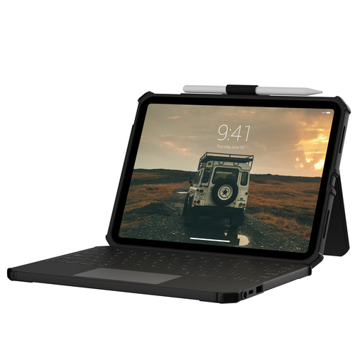 Urban Armor Gear Rugged USB-C Keyboard iPad 11" (A16)(11th Gen, 2025) Folio Case. Keyboard layout: QWERTY, Keyboard langua