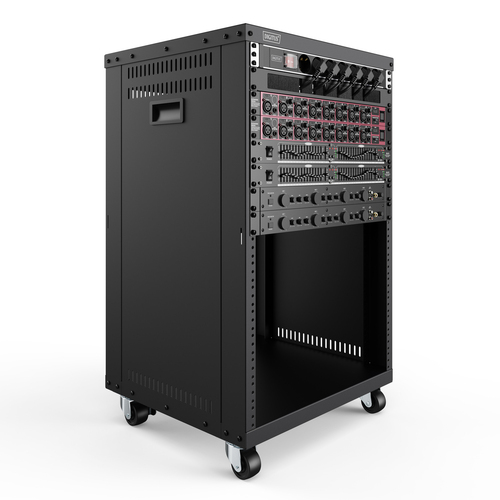 Digitus 16U Geschlossener Schrank Rackschrank für Ausrüstungsrack, Networking457,80 mm Regaltiefe - Schwarz - Blech - 136 
