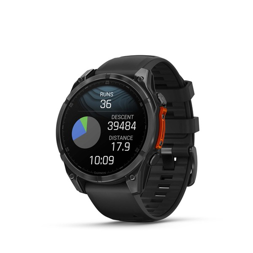 Garmin fēnix 8 Smartwatch - Rotondo Case Shape - Slate Grigio Colore del Case - Nero Colore cinturino - Titanio Materiale 