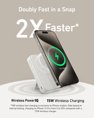 Power Bank ANKER MagGo A1654 - Traslucida - Per iPhone, Dispositivo USB tipo C, Universal - 1 tipo C da 15 W - 10000 mAh -