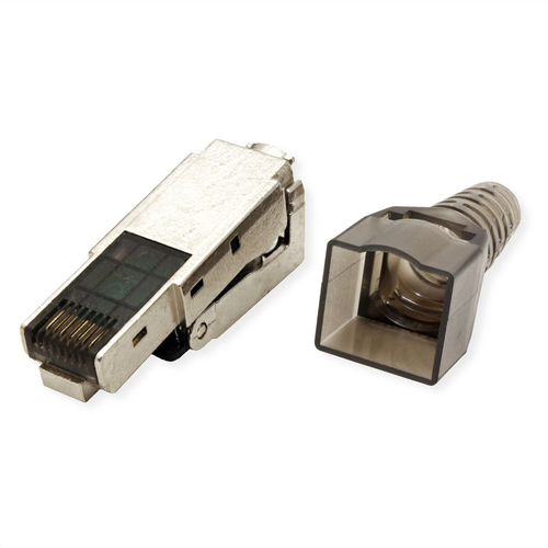 Value Network Connector - 1 x RJ-45 Network - Male - Shielding - Silver