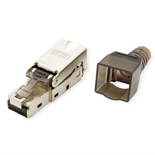 Value Network Connector - 1 x RJ-45 Network - Male - Shielding - Silver