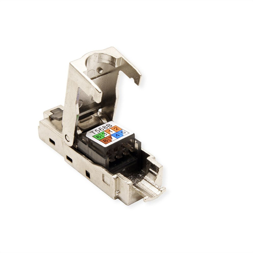 Value Network Connector - 1 x RJ-45 Network - Male - Shielding - Silver