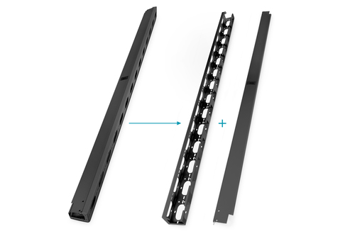Digitus Kabelführung - Schwarz - 2 Stück Paket - Kabelkanal - 42U Rack Height - Blech