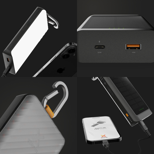 Xtorm XG2ES101. Battery capacity: 10000 mAh. USB Type-A output ports: 1, USB Type-C ports quantity: 1. Total output power: