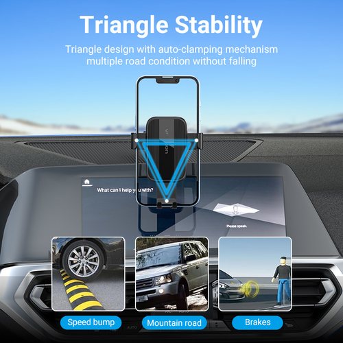 Vention KCOB0 Car, Smartphone, Car Console, Desk SmartPhone Holder - 117.6 mm x 73 mm x 161.9 mm x - ABS, Silicone Box - B