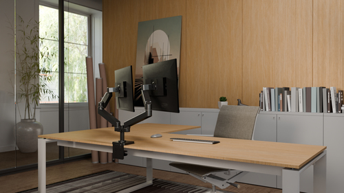 LX Pro Dual Side-by-Side Arm, Two Monitor Mount - Black