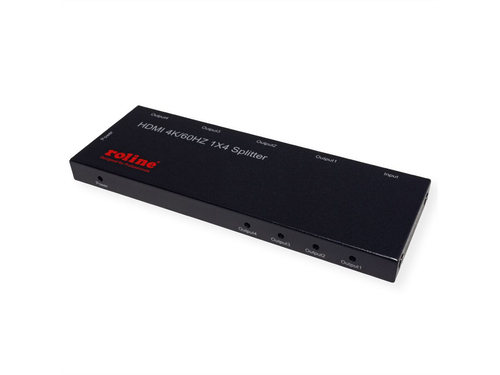 Roline HDMI-Splitter für Monitor, Projektor - Schwarz - 3840 x 2160 - 1 x HDMI Ein - 4 x HDMI Aus