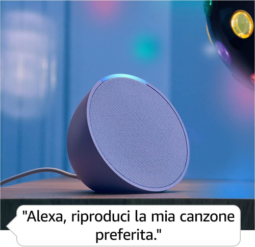 Amazon Echo Pop. Virtual assistant: Amazon Alexa, Shape: Round, Product colour: Lavender. Driver diameter: 4.95 cm, Volume