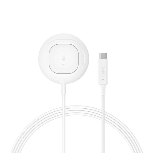 Belkin UltraCharge Induktionsladegerät - Weiß - für iPhone, AirPod, Smartphone, Ohrhörer, Qi2-fähiges Gerät - Eingangsstec