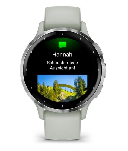 Garmin Venu 3S Smart Watch - Sage Gray Body Color - Phone, Speaker, Text Messaging - Sleep Quality, Stress - GPS - 240 Hou