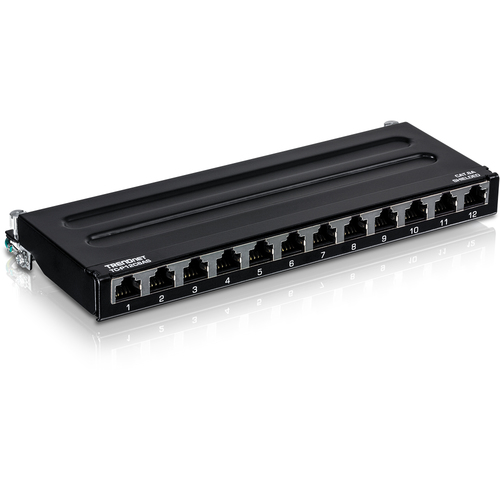 12-port Cat6a Shielded Wall Mount Patch Panel