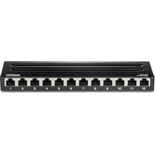12-port Cat6a Shielded Wall Mount Patch Panel