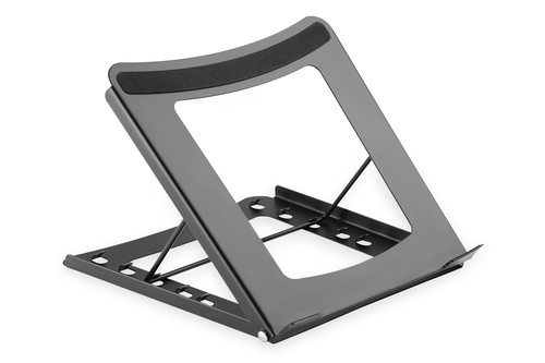 Digitus Mobiler Notebook Ständer. Produkttyp: Laptop-Ständer, Produktfarbe: Schwarz, Material: Metall. Breite: 255 mm, Tie