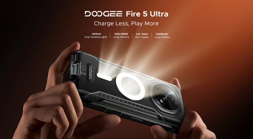 Doogee Fire 5 Ultra. Dimensioni diagonale schermo: 16,8 cm (6.6"), Risoluzione del display: 1612 x 720 Pixel. Frequenza de