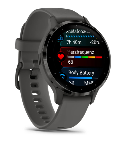 Garmin Venu 3S Smart Watch - 41 mm Case Height - 41 mm Case Width - Pebble Grey Case Color - Black Band Color - Stainless 