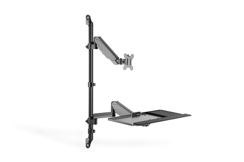 Digitus Flexible wall-mounted Stand/Sit workstation, single monitor. Maximum weight capacity: 8 kg, Minimum screen size: 4