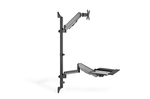 Digitus Flexible wall-mounted Stand/Sit workstation, single monitor. Maximum weight capacity: 8 kg, Minimum screen size: 4