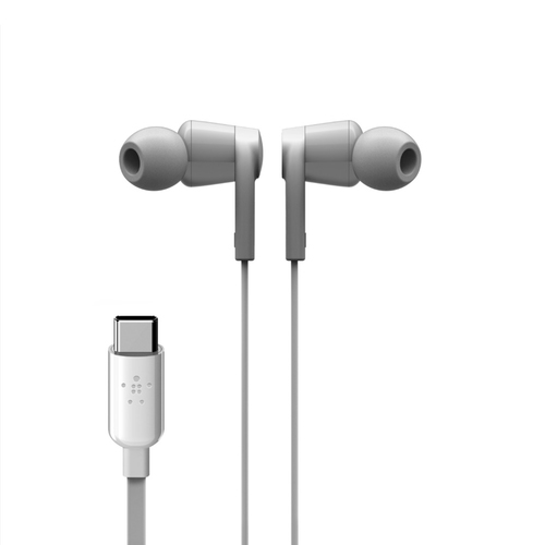 Belkin SOUNDFORM G3H0002BTWHT Wired Earbud Stereo Earset - White - Binaural - In-ear - 121.9 cm Cable - USB Type C