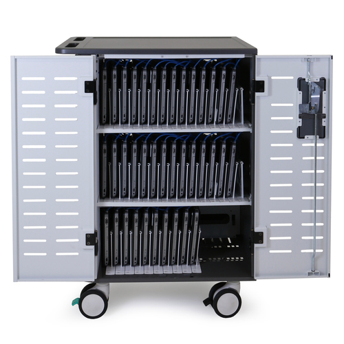 Ergotron Zip40 Laptop/Tablet-Ladewagen - 3,45 kg Belastbarkeit - 4 Rollen - 127 mm Rollengröße - Stahl - 662,9 mm Breite x