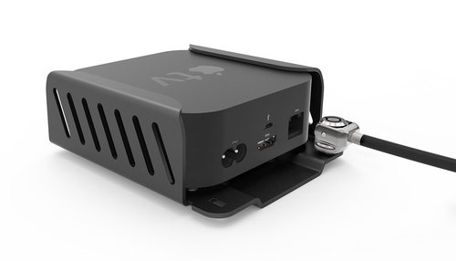 Compulocks Apple TV Security Mount (4th, 4k 1-2nd Gen) (2018-2021) with Cable Lock Black - Easy to install on the counter 