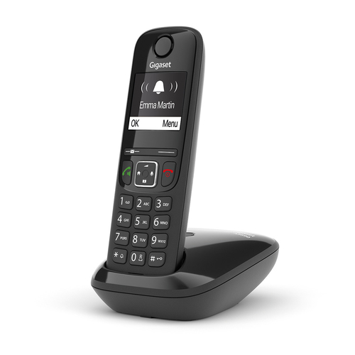 Gigaset AS690 DECT-Schnurlostelefon - Schwarz - 1 Telefonleitung(en) - 1 Gleichzeitige Anrufe - Freisprecheinrichtung