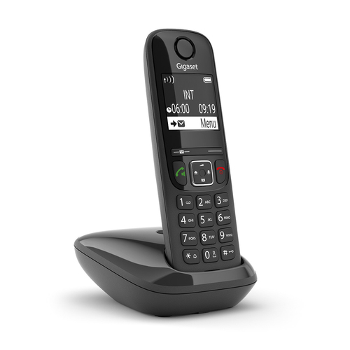 Gigaset AS690 DECT-Schnurlostelefon - Schwarz - 1 Telefonleitung(en) - 1 Gleichzeitige Anrufe - Freisprecheinrichtung