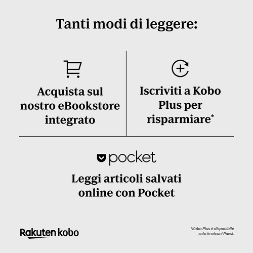 Lettore di testo digitale Kobo Clara BW - Nero - 12000 Libro(i) - 16 GB Flash - 15,2 cm (6") Display - Touchscreen - 1448 