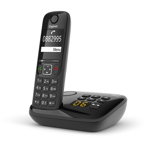 Gigaset AS690A DECT-Schnurlostelefon - Schwarz - 1 Telefonleitung(en) - 1 Gleichzeitige Anrufe - Anrufbeantworter - Freisp