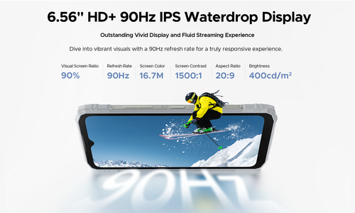 Doogee Blade10 Ultra Energy. Dimensioni diagonale schermo: 16,7 cm (6.56"), Risoluzione del display: 1612 x 720 Pixel. Fre