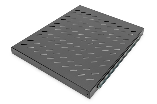 Digitus Rack Shelf - Black - Steel - 25 kg Maximum Weight Capacity