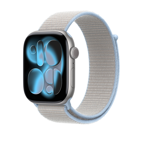 Apple Adjustable Smartwatch Band - One Size - Hook & Loop Attachment - Mist Blue - Nylon, Nylon Weave, Polyester