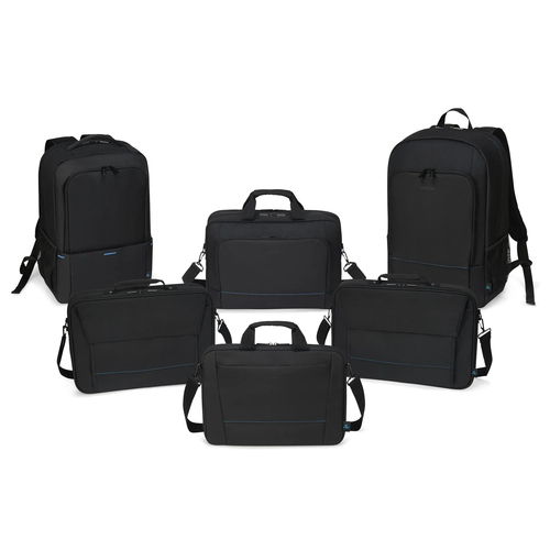 Dicota TWO Tasche für 35,6 cm (14 Zoll) bis 40,6 cm (16 Zoll) Notebook - Schwarz - 300D rPET Polyester Körper - wasserabwe