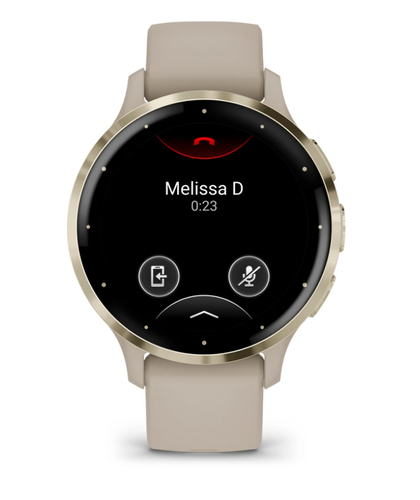 Garmin Venu 3S Smart Watch - Round Case Shape - 41 mm Case Height - 41 mm Case Width - Soft Gold Stainless Steel Body Colo