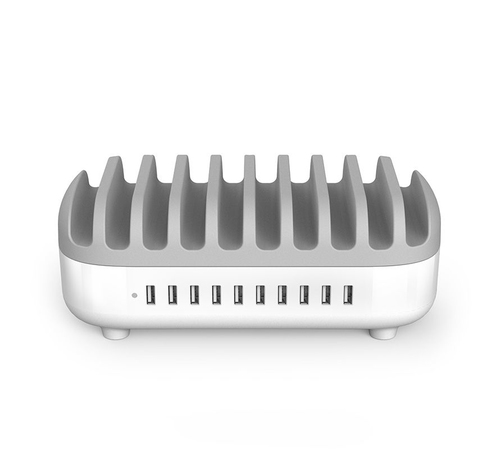 Compulocks 10 Ports USB Charging Dock Station With UK Plug - 10 USB ports, Cooling fan, Multi-protection Safety System, Hi