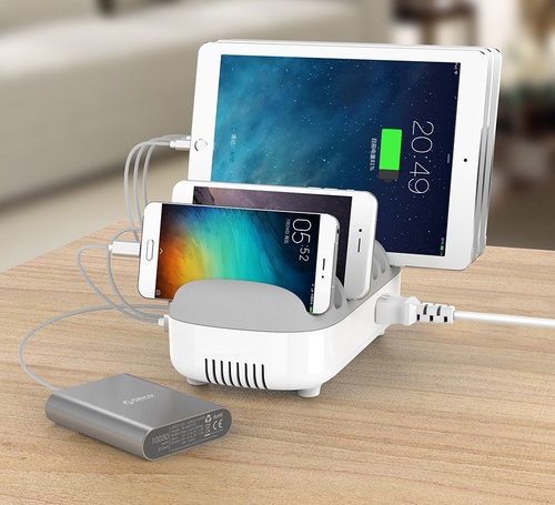 Compulocks 10 Ports USB Charging Dock Station With UK Plug - 10 USB ports, Cooling fan, Multi-protection Safety System, Hi