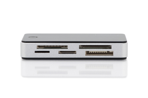 Digitus Card Reader All-in-one, USB 3.0. Compatible memory cards: CF, MMC, MMC Mobile, MMC+, MMCmicro, MS Micro (M2), MS P