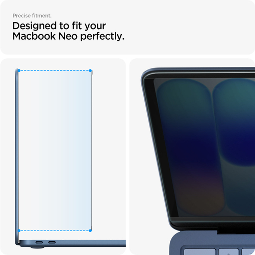 Spigen Safe View MacBook Neo 13-inch Privacy Screen Protector. Maximum screen size: 33 cm (13"), Suitable for: Laptop, Typ