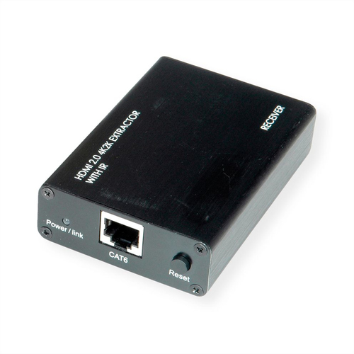 Roline Video Extender Transmitter/Receiver - Wired - 45 m Range - 1 x Network (RJ-45) - 1 x HDMI In - 1 x HDMI Out - 1 x R
